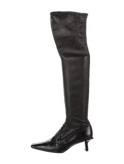 Pre-owned Prada Leather Boots In Black