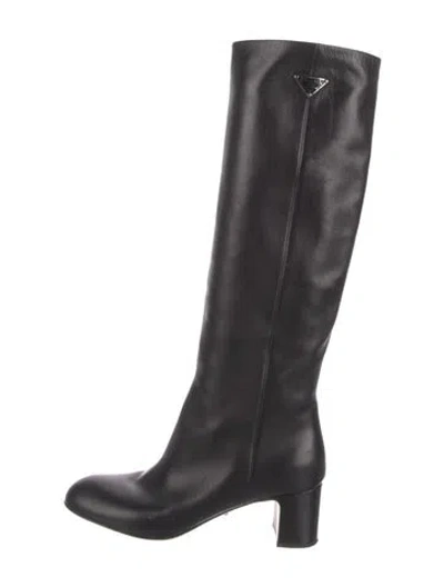 Pre-owned Prada Leather Boots In Black