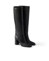 Prada Leather Boots In Black