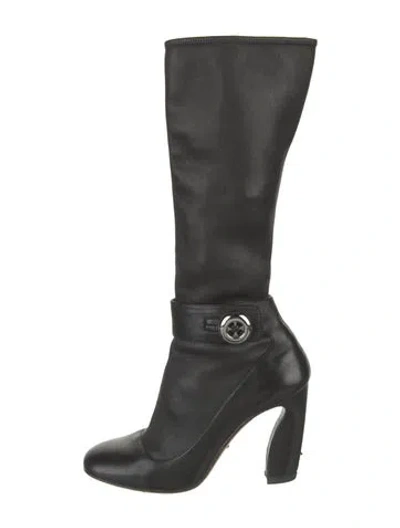 Pre-owned Prada Leather Boots In Black
