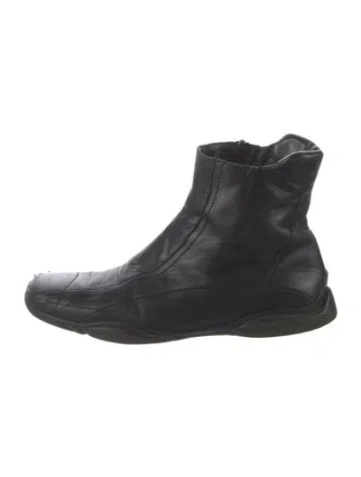 Pre-owned Prada Leather Boots In Black