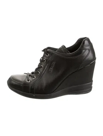 Pre-owned Prada Leather Boots In Black