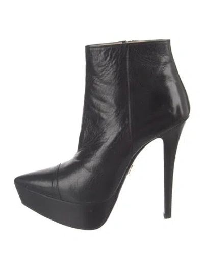 Pre-owned Prada Leather Boots In Black