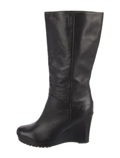 Pre-owned Prada Leather Boots In Black