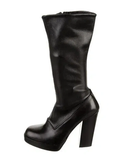 Pre-owned Prada Leather Boots In Black