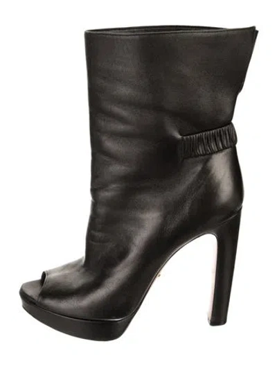 Pre-owned Prada Leather Boots In Black