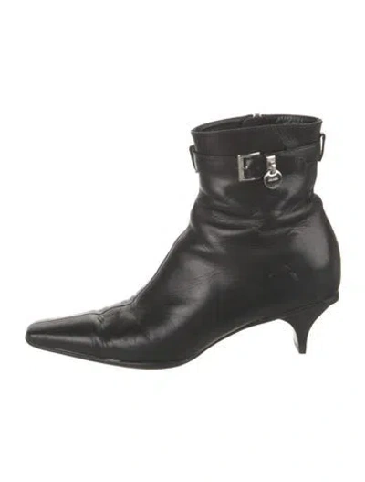 Pre-owned Prada Leather Boots In Black