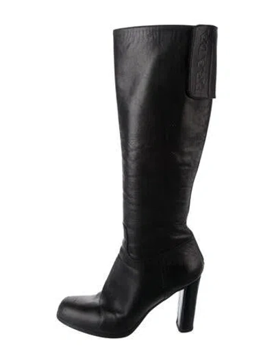 Pre-owned Prada Leather Boots In Black