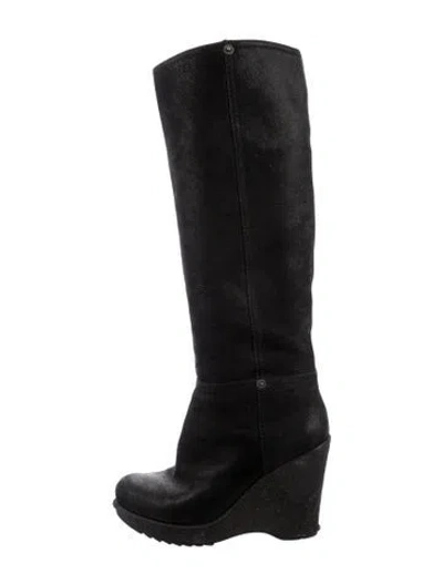 Pre-owned Prada Leather Boots In Black