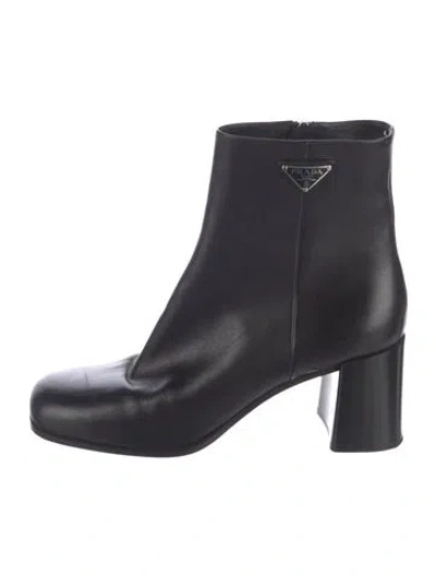 Pre-owned Prada Leather Boots In Black