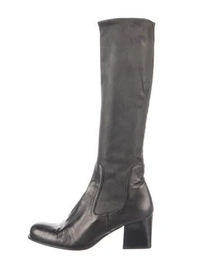 Pre-owned Prada Leather Boots In Black