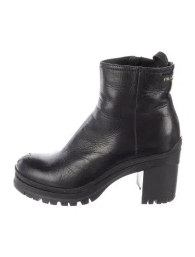 Pre-owned Prada Leather Boots In Black