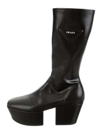 Pre-owned Prada Leather Boots In Black