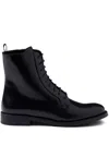 Prada Leather Boots In Black