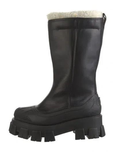 Pre-owned Prada Leather Boots In Black/neutrals