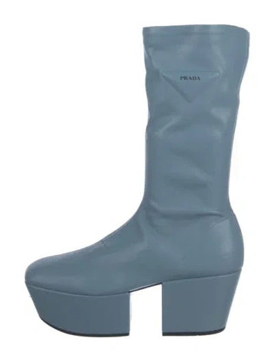 Pre-owned Prada Leather Boots In Blue