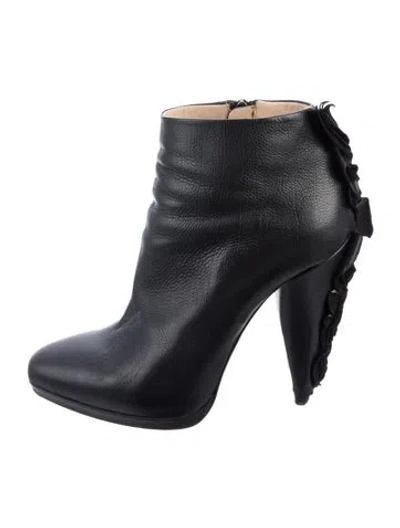 Pre-owned Prada Leather Boots In Blue