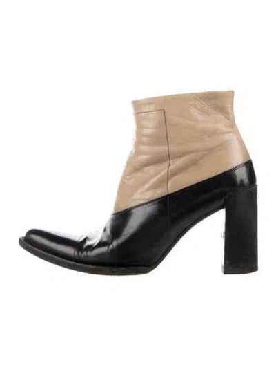 Pre-owned Prada Leather Boots In Blue/neutrals