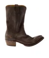 Prada Leather Cowboy Boots In Brown