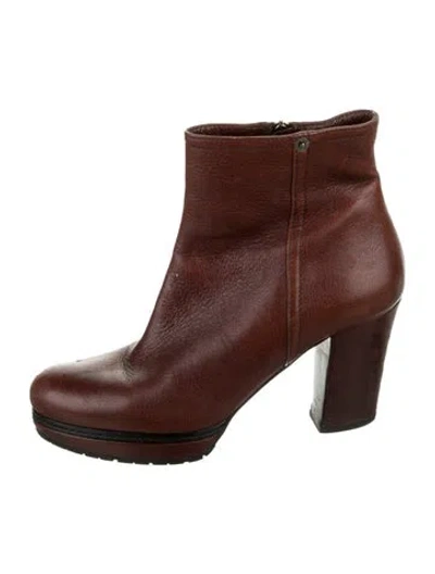 Pre-owned Prada Leather Boots In Brown