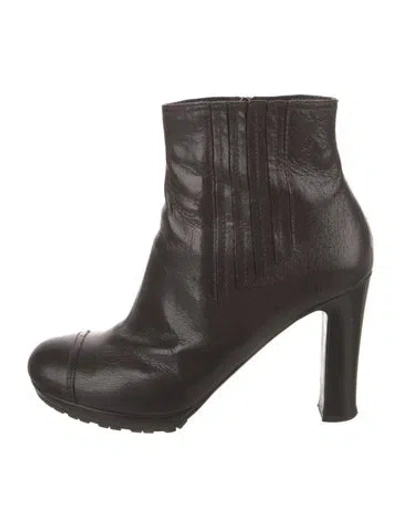 Pre-owned Prada Leather Boots In Brown
