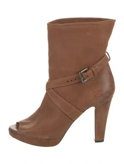 Pre-owned Prada Leather Boots In Brown