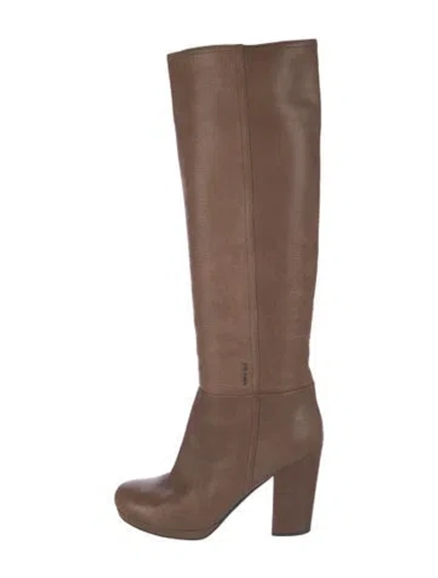 Pre-owned Prada Leather Boots In Brown