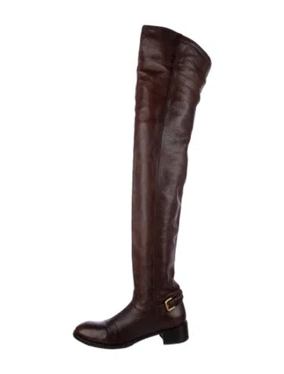 Pre-owned Prada Leather Boots In Brown