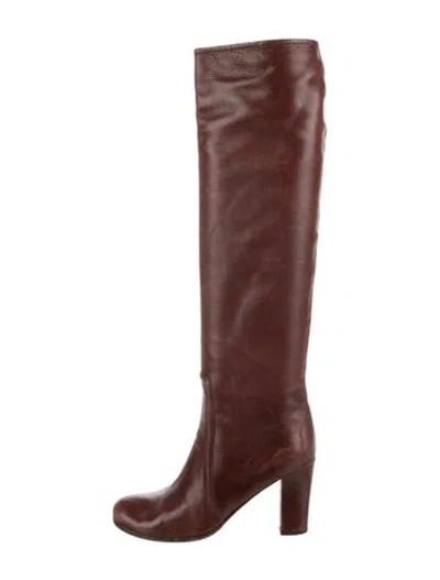 Pre-owned Prada Leather Boots In Brown