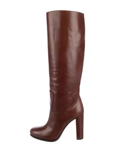 Pre-owned Prada Leather Boots In Brown