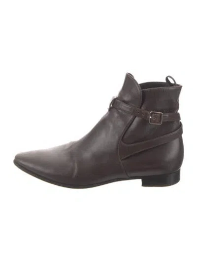 Pre-owned Prada Leather Boots In Brown