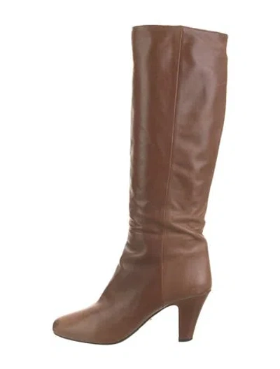 Pre-owned Prada Leather Boots In Brown