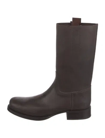 Pre-owned Prada Leather Boots In Brown