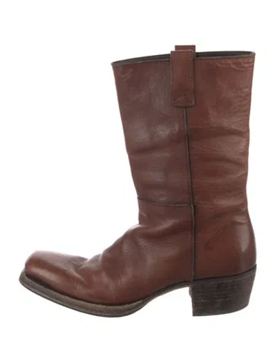 Pre-owned Prada Leather Boots In Brown