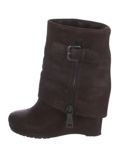 Pre-owned Prada Leather Boots In Brown