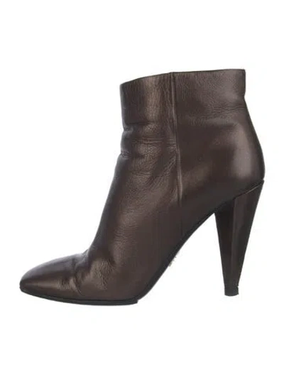 Pre-owned Prada Leather Boots In Brown