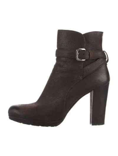Pre-owned Prada Leather Boots In Brown