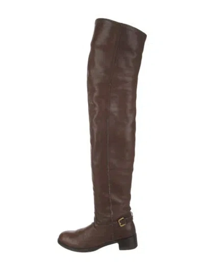 Pre-owned Prada Leather Boots In Brown