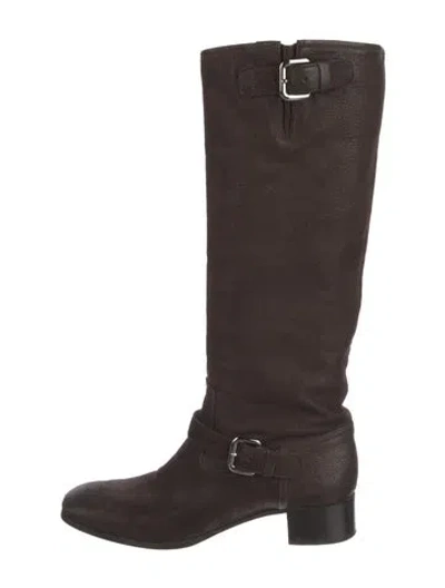 Pre-owned Prada Leather Boots In Brown