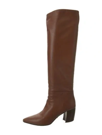Pre-owned Prada Leather Boots In Brown