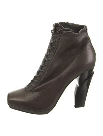 Pre-owned Prada Leather Boots In Brown