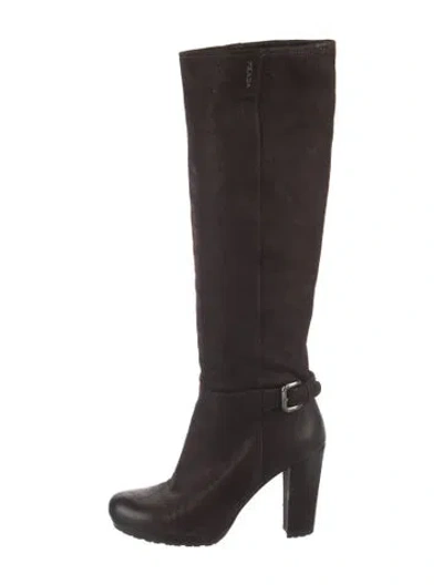 Pre-owned Prada Leather Boots In Brown