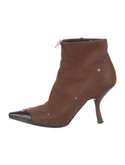 Pre-owned Prada Leather Boots In Brown