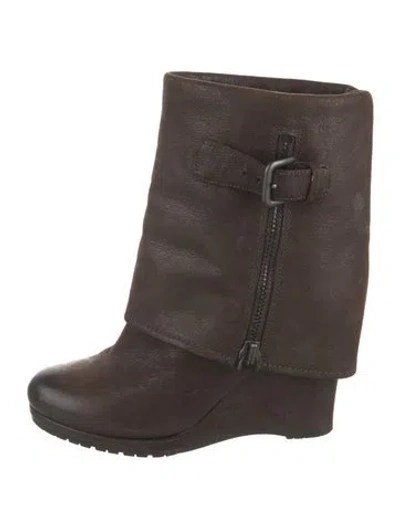 Pre-owned Prada Leather Boots In Brown