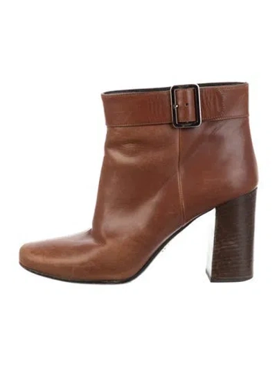 Pre-owned Prada Leather Boots In Brown