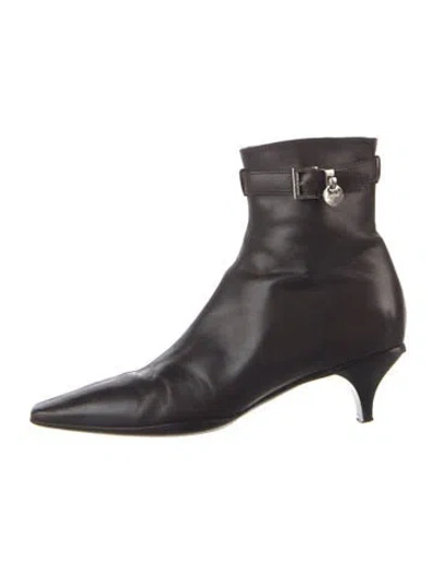 Pre-owned Prada Leather Boots In Brown