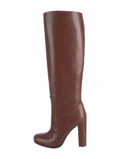 Pre-owned Prada Leather Boots In Brown