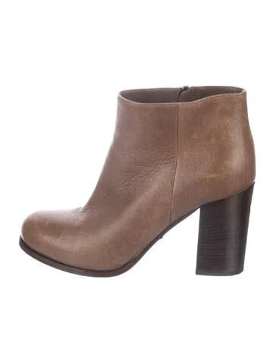 Pre-owned Prada Leather Boots In Brown/neutrals