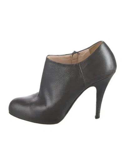 Pre-owned Prada Leather Boots In Gray