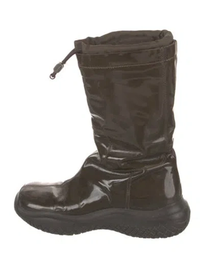 Pre-owned Prada Leather Boots In Green